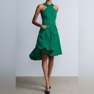 Sleeveless Wrap Halter Neck Ponte Dress
